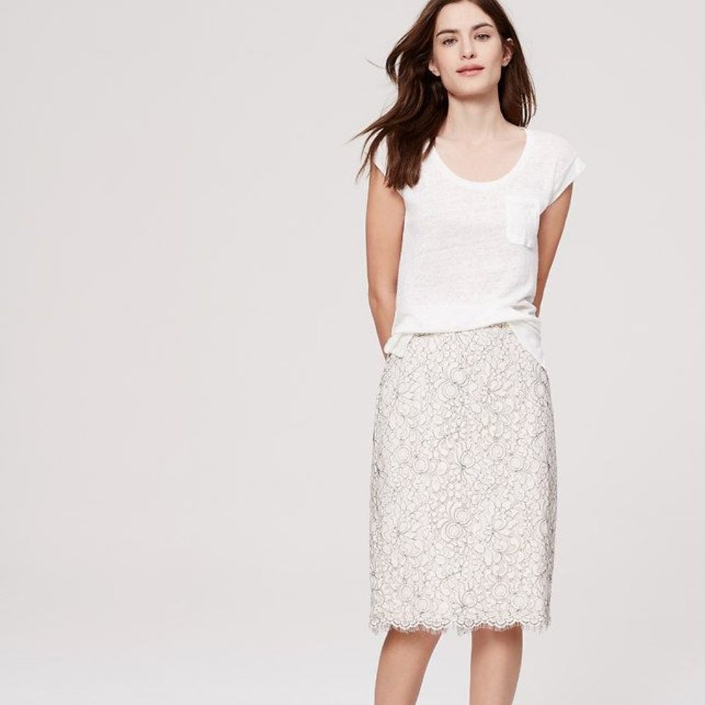NWT ANN TAYLOR LOFT Lace Pencil Skirt - Size 6P